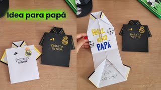 La tarjeta MÁS FÁCIL para el día del padre 💙 Del real Madrid ⚽ [upl. by Ackerley58]