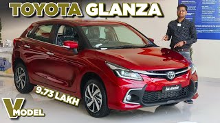 Toyota Glanza V Variant Review and Walkaround ✅🔥 l Toyota Glanza Top Model Review l MRCars [upl. by Ennoirb691]