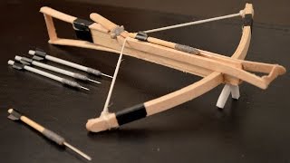 How to Make an Awesome Mini Toothpick CROSSBOW 🏹 [upl. by Idnerb]