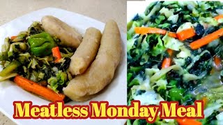 Meatless Monday MealSteamed Callaloo and CabbageHow to Cook Callaloo Jamaican StyleCabbage Recipe [upl. by Giorgio]