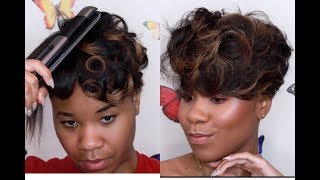 HOW TO FLAT IRON amp PIN CURL HAIR FOR BIG VOLUMINOUS CURLS  CHICMARIE [upl. by Eibber]