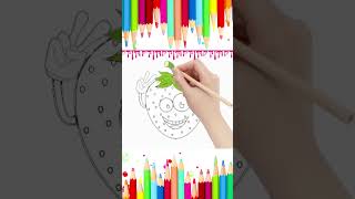 🍓 Como desenhar pintar e colorir o morango  Desenhos animados  Desenho fácil  11 [upl. by Yeldnarb]