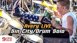 Sin City amp Drum Solo LIVE Song Cover 9 year old Drummer Avery Drummer Molek  Big Jack [upl. by Blayze]