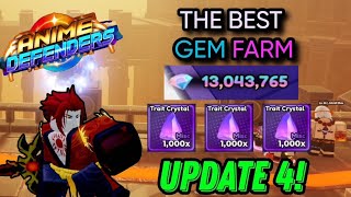 THE BEST Gem Farm  Reroll Method Anime Defenders Update 45 F2P [upl. by Brandie]