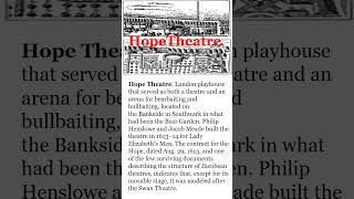 Hope theatre Renaissance theatre  Jacobean theatres Elizabethan theatre englisliterature [upl. by Adnamor479]