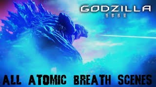 Godzilla Planet of the Monsters  All Atomic Breath Scenes [upl. by Enoed]