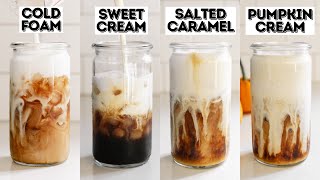 Starbucks Vanilla Sweet Cream Cold Foam at Home 4 Ways [upl. by Kola]