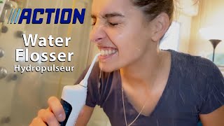 TESTE DU HYDROPULSEUR Water Flosser de chez ACTION optismile [upl. by Ellerahs]