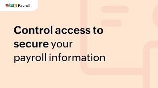 09 Control access to secure your payroll information  Zoho Payroll [upl. by Severn]