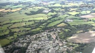 Aerial view of flight flying over Dorset take off from Bournemouth Hurn [upl. by Anitan]