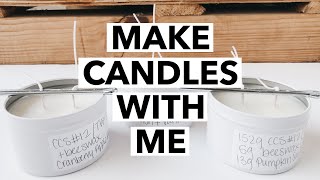 MAKE CANDLES WITH ME  ChitChat  Blending Waxes For The First Time  How I’m Wicking My 8 oz Tins [upl. by Soneson]