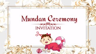 Mundan Ceremony Invitation Kaise Bnaye  Mundan Invitation Video  Mundan ceremony Background video [upl. by Corliss542]