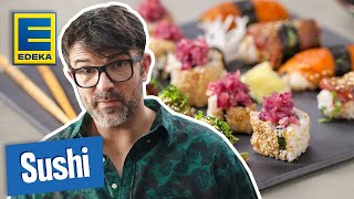 Sushi Rezept  Mit Rind amp Pilzen  Vegetarisch  Mit Lachs  EDEKA [upl. by Roots]