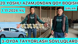 20YOSHLI AZAMJONDAN SOVLUQ BOQISH 3OYDA QOYLARDI TAYYORLASH SIRLARI QANDA OHRIGACHA KORING [upl. by Nwahsyar]