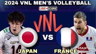 Japan vs France  2024 VNL Mens Volleyball Live Scoreboard [upl. by Anuaik622]