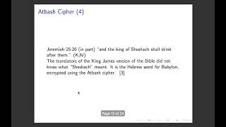 Historical Context of Atbash Cipher [upl. by Eleonore]