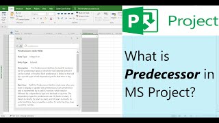 What is Predecessor in MS Project [upl. by Akered]