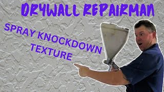 How to Apply Knock Down Wall Texture how to spray knockdown texture with a hopper Spray texture [upl. by Troy]