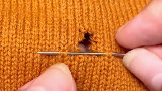 Great Way to Repair Holes in Sweaters Without Traces🌟Tutorials for Beginners [upl. by Kirat]