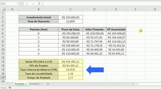 Cálculo do VPL TIR Lucratividade e Payback no Excel  Planilha Automatizada [upl. by Merl]