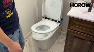 HOROW T38 Smart Bidet Toilet Auto Flush Auto Deodorization Foot Kick Lid amp HandsFree Magic [upl. by Darrel]