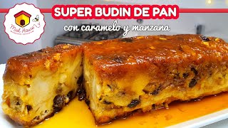 BUDIN DE PAN con caramelo y manzana RIQUIIISIIIMOOOOOOOOO [upl. by Anirroc]