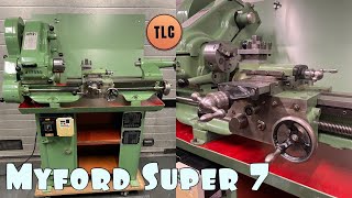 Myford Super 7 Power cross feed Lathe Svarv Drehmaschine Tour [upl. by Stickney109]