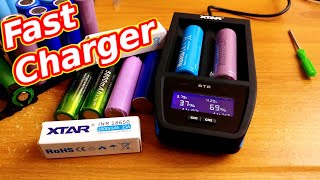 Very fast 18650 battery charger Xtar ST2 [upl. by Eillehs]