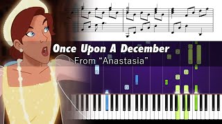 Anastasia  Once Upon A December  Piano Tutorial with Sheet Music [upl. by Naashom]