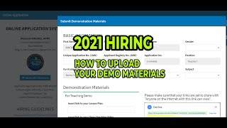 How to Upload Demo Materials  2021 Hiring [upl. by Lauralee]