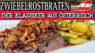 Zwiebelrostbraten mit Röstzwiebeln und einer mega einfachen selbsgemachten Soße [upl. by Blair]