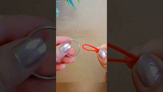 How To Tie rings into a simple necklace instructions 😍shorts diy knot knots [upl. by Adlay]