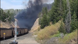 MRL helpers smoke it up at Blossburg tunnel on Mullan Pass  Sept 2023 [upl. by Martica]