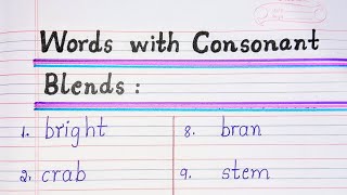 Words with Consonant Blends [upl. by Bobinette]