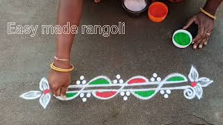 5 easy amp simple border rangoli designs beautiful trending sideborders easymaderangolicreations [upl. by Hgielyak]