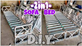 DIY SOFA BED  METAL TUBULAR SOFA BED  2in1 ONE FOLD SOFA BED  Part 1 [upl. by Daub]