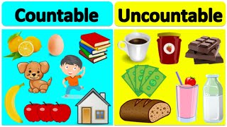 COUNTABLE vs UNCOUNTABLE NOUNS  Learn the difference with examples [upl. by Dickman892]