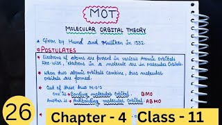 Molecular Orbital Theory  MOT Part 1  Chemical Bonding Class 11 [upl. by Crutcher]