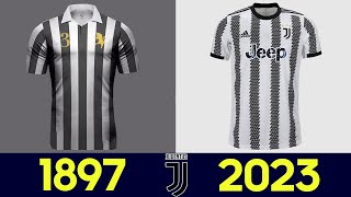 The Evolution of Juventus Football Kit  All Juventus Football Jerseys in History 202223 2022 [upl. by Blinnie105]