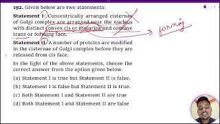 Given below are two statements Statement I Concentrically arranged cisternae of Golgi complex are [upl. by Lotte]