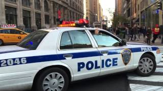 RARE CATCH OF NY amp NJ PORT AUTHORITY CROWN VICTORIA POLICE INTERCEPTOR RESPONDING IN MANHATTAN [upl. by Gurevich]