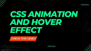 How to Make Animation and Hover Effect using Html amp CSS  Simple Website [upl. by Jowett]