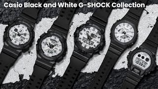 Casio Black and White GSHOCK Collection  Review Full Specifications [upl. by Balcke]