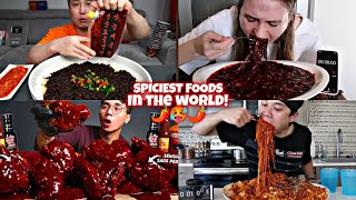 Mukbangers VS Competitive Eaters SPICIEST FOODS IN THE WORLD🌶️🌶️🌶️🥵🔥 [upl. by Weldon926]