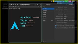 hyprland on Arch linux  tiling window manager  waybar  notification  desktop [upl. by Suvart953]