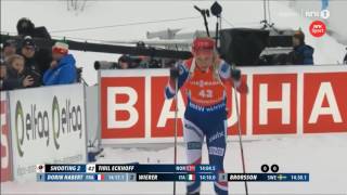 Tiril Eckhoff  Gold Medal WC Biathlon Sprint Holmenkollen 2016 [upl. by Agustin547]