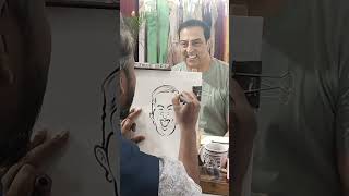 Live Caricature of Vindu Dara Singh Created by Shubham Jinde in just 2 mins [upl. by Alial684]