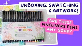 Ohuhu Colored Fine Line Pens  Sketchbook Session amp Review [upl. by Rayham]