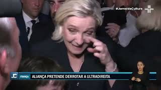 Primeiro turno de eleições na França confirma vitória da extrema direita [upl. by Sharpe634]