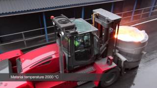 Kalmar DCG16012 handling molten steel [upl. by Lehte245]